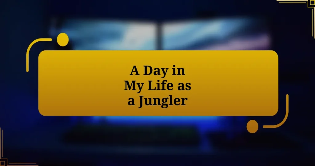 A Day in My Life as a Jungler