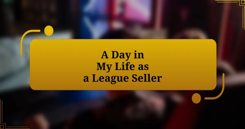 A Day in My Life as a League Seller