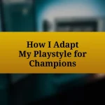 How I Adapt My Playstyle for Champions