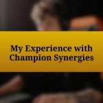 My Experience with Champion Synergies