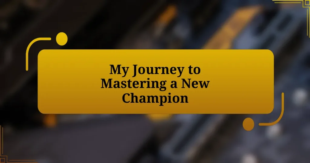 My Journey to Mastering a New Champion