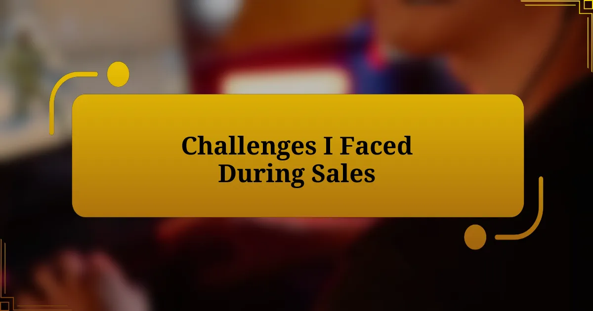 Challenges I Faced During Sales