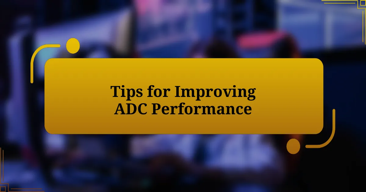 Tips for Improving ADC Performance